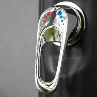 Chrome duschblandare med vridbart duschhuvud och temperaturindikatorer för Soldusch Classic