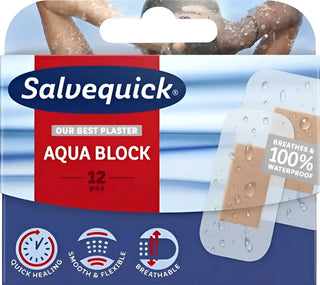 Salvequick Plåster Aqua Block 12p i bomull