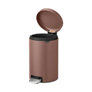 Brabantia Ny Ikon Satin Taupe 12L rosegold pedalpapperskorg med öppet lock, slitstarkt material