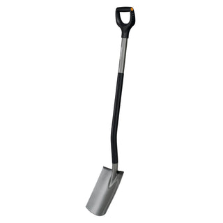 SPADE ERGONOMIC HALVRUND GRÅ - FISKARS