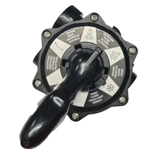 Svart multiport poolfilterventil med handtag för XEO TOP Sandfilter