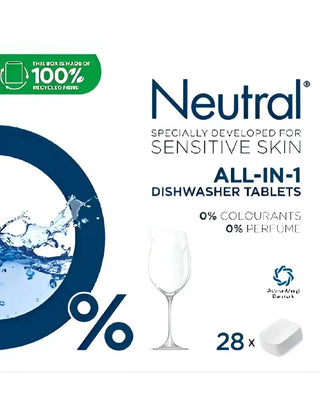 Neutral Maskindisktabletter 28-Pack vitt