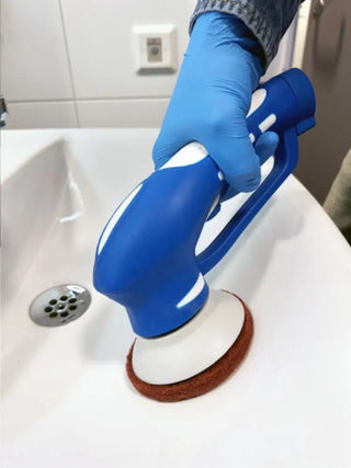 Lättanvänd skurmaskin Activa Handy Scrubber med ergonomisk design och brun skumplatta