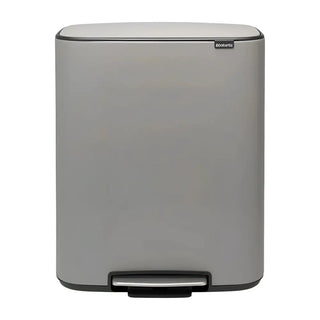 Brabantia Bo Touch Bin Mineral Concrete Grey - 2x30L gyllene i rostfritt-stal