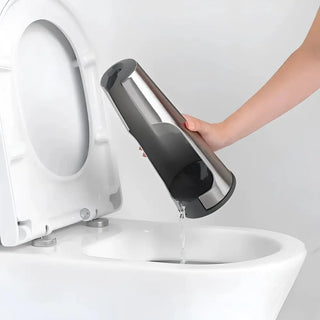 Toalettborste Brabantia Classic i matt stål med holder och vattenutsläpp