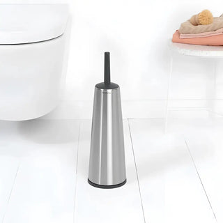 Toalettborste Brabantia Classic i matt stål med svart håndtag, elegant och hållbar design