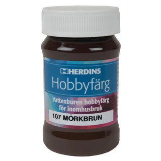 HOBBYFÄRG 107 MÖRKBRUN 100ML - HERDINS