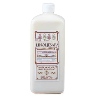 Grunne Linoljesåpa Vitpigmenterad - 1L svart