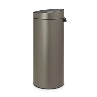 Högkvalitativt stål Brabantia Touch Bin New Platinum 30L med svart lock