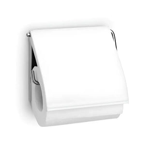 Vit toalettrullehållare Brabantia Classic i väggmonterad dispenser för städprodukter