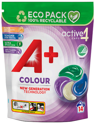 A+ Color Active 4 Tvättkaplsar - 14st