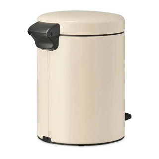 Brabantia NY Ikon plastvalen avfallsbehållare i ocean ren soft beige med pedal och handtag