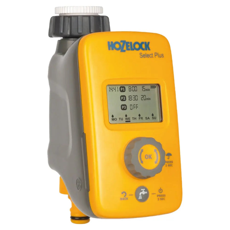 Hozelock bevattningskontroll Select Plus timer automatisk bevattning gräsmatta trädgård