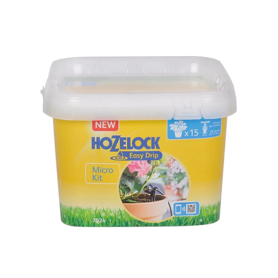 Hozelock bevattningsset 4mm droppbevattning krukor rabatter mikroslang 15m