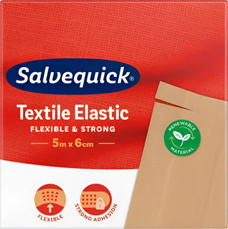 Salvequick Plåster Textil Längd - 5m i bomull