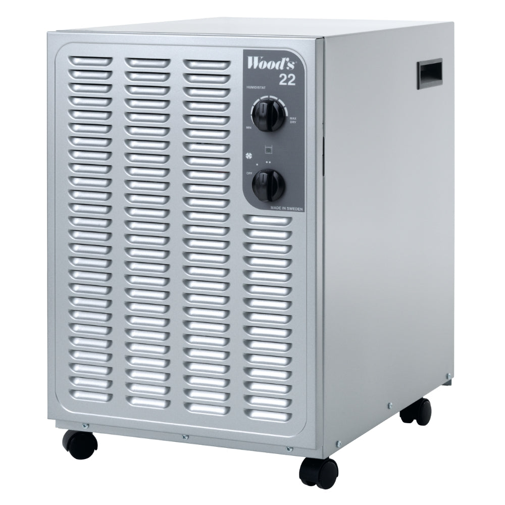 Woods SW22FM Silver avfuktare källare 8 liter dygn SMF-filter 6 års garanti silver grå