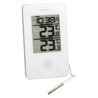 TERMOMETER IN/UT MIN/MAX KLOCKA VIT - VIKING