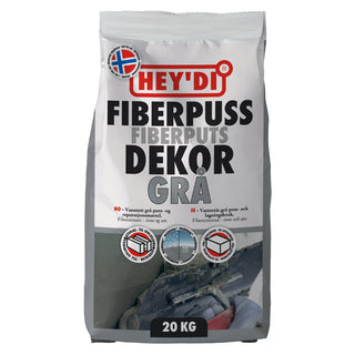 FIBERPUTS DEKOR GRÅ 20KG - HEYDI