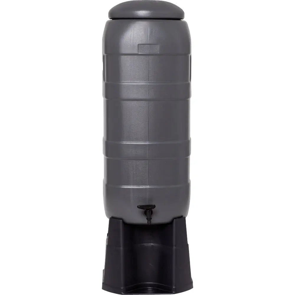 GreenLine regntunna komplett med fot grå 100L stuprör kran bevattning trädgård