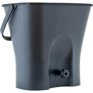 Dark gray plastkompostbehållare med handtag och tapp för näringsrik kompost i Urban Garden