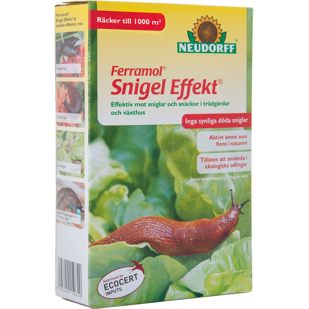 Neudorff Snigel Effekt 2.5kg järnfosfat snigelmedel stor tomt mördarsnigel hela säsongen