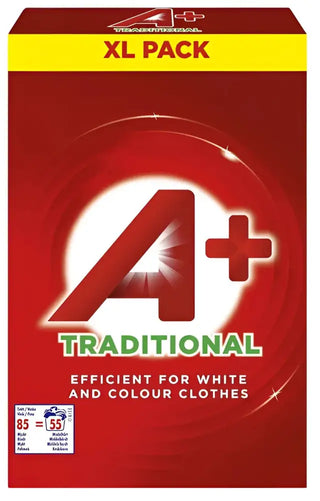 Bild av professionell traditionell tvättmedel pulver i XL-pack för vit och färgad tvätt