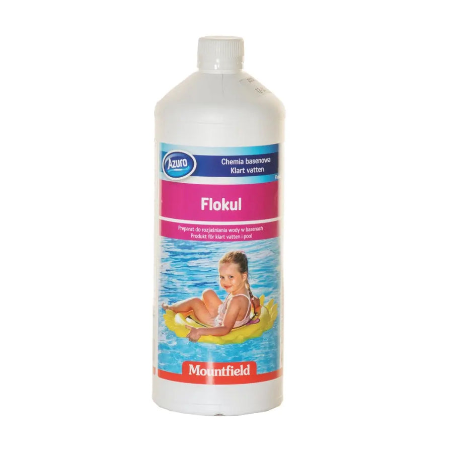 Azuro flockmedel 1L pool grumligt vatten kolloidala partiklar sandfilter klarning