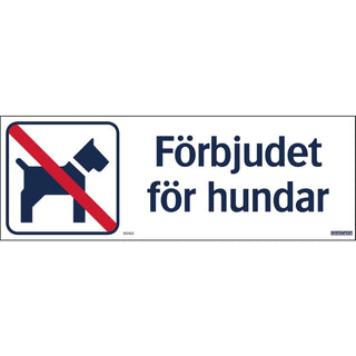SKYLT FÖRBJUDET HUNDAR 420X148 AL - SYSTEMTEXT