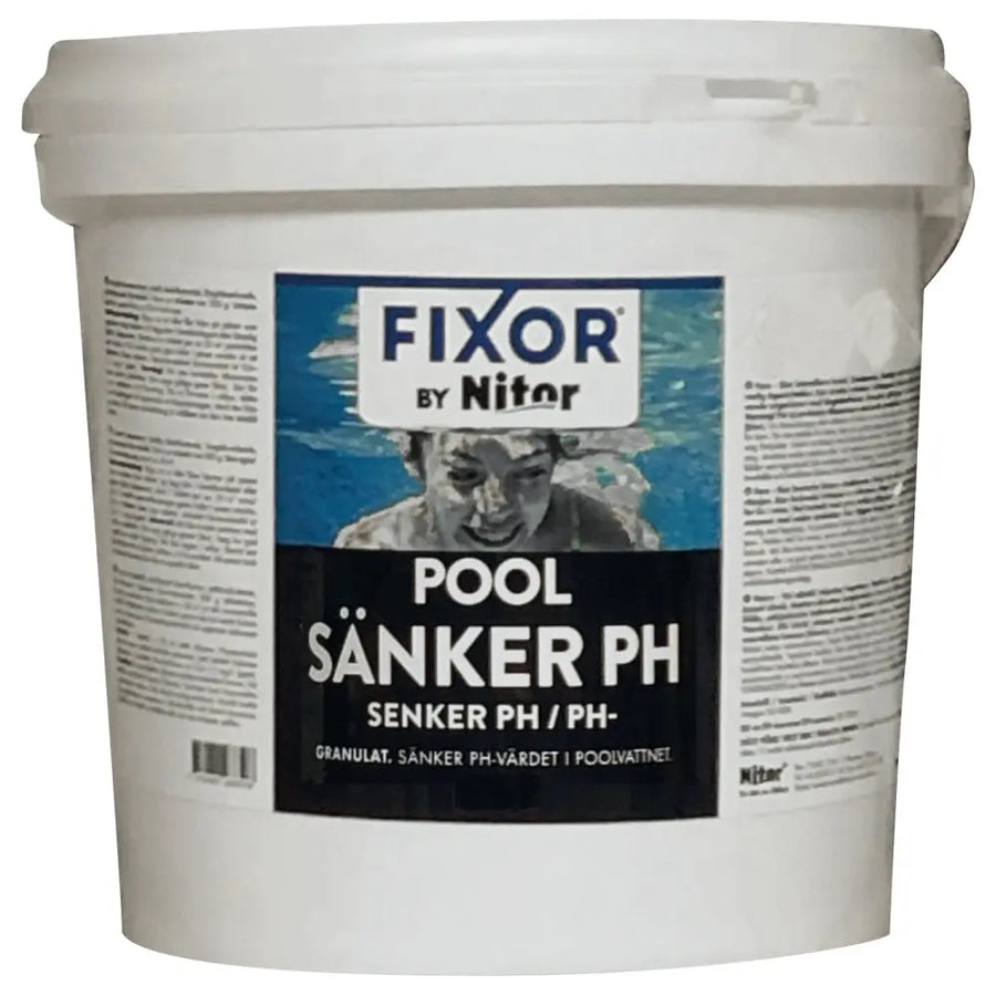 Fixor sänker pH 3kg pool alkalinitet sänka natriumbisulfat vattenkemi