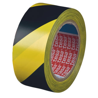 VARNINGSTEJP 50MM 33M GUL/SVRT TESA - TESA