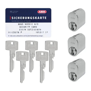 ABUS Cylinder Ssf 3-pack Sb Krom 5ny | CleanNest - ABUS | CleanNest
