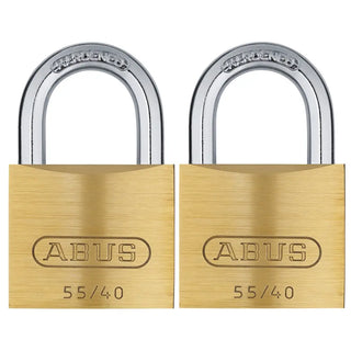 HÄNGLÅS 55/40 2ST LL MÄSSING ABUS - ABUS
