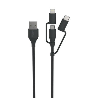LADDKABEL 3-I-1 1,2M SVART - ANSMANN
