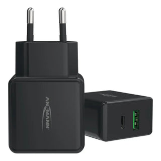 VÄGGLADDARE 1XUSB A+1XUSB C 18W SVA - ANSMANN
