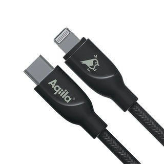 LADDKABEL USB C T. LIGHT FLÄT 1M SV - AQIILA