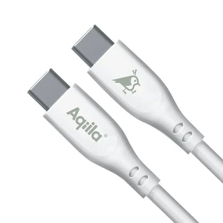 LADDKABEL USB C T. C SILIKON 1M VIT - AQIILA