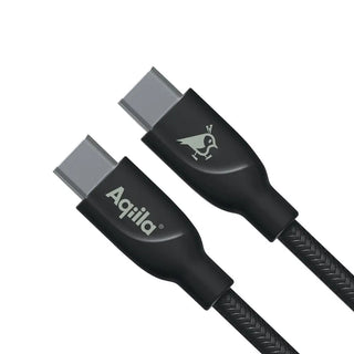 LADDKABEL USB C TILL C FLÄTAD 2M SV - AQIILA