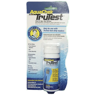 Aquachek Trutester teststickor till Aquachek Trutester blå för exakt mätning av pool- och spavatten. Förpackning med 50 teststickor.
