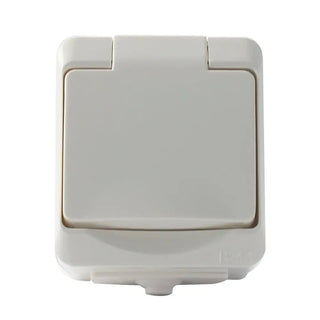 Barebo Vägguttag 1 - v Ip44 Alpinvit Jord | CleanNest - BAREBO | CleanNest