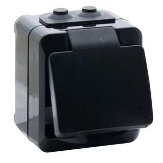 Barebo Vägguttag 1 - v Ip44 Svart Jord | CleanNest - BAREBO | CleanNest