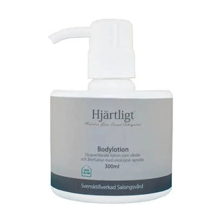 Vit pumpflaska med bodylotion.