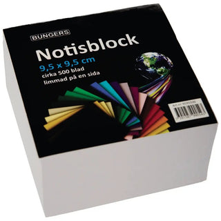 Bungers Kladdkloss Vit 95x95x50mm 500blad | CleanNest - BUNGERS | CleanNest