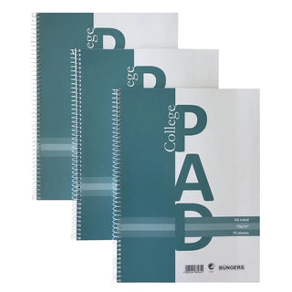 KOLLEGIEBLOCK A4 LINJERAT 3-PACK - BUNGERS