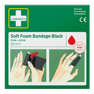 SOFT FOAM BANDAGE BLACK 6CMX4,5M - CEDERROTH
