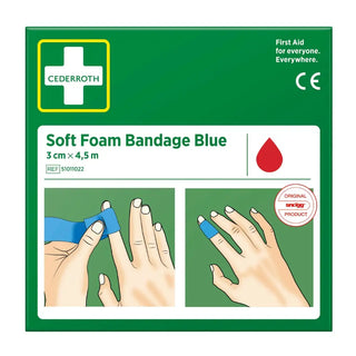 SOFT FOAM BANDAGE BLUE 3CMX4,5M - CEDERROTH