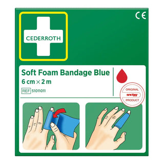 SOFT FOAM BANDAGE BLUE 6CMX2M - CEDERROTH