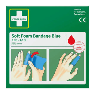 SOFT FOAM BANDAGE BLUE 6CMX4,5M - CEDERROTH