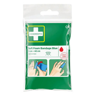 SOFT FOAM BANDAGE BLUE 6X40CM - CEDERROTH