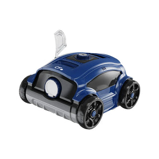 CF 100CL Poolrobot Blå – sladdlös rengöring för poolbotten med stora hjul och kompakt design. Effektiv batteridriven rengöring upp till 100 m².