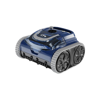 CF 400CL poolrobot i blå färg med sladdlös design och appstyrning, idealisk för rengöring av poolbotten och väggar upp till 110 m².